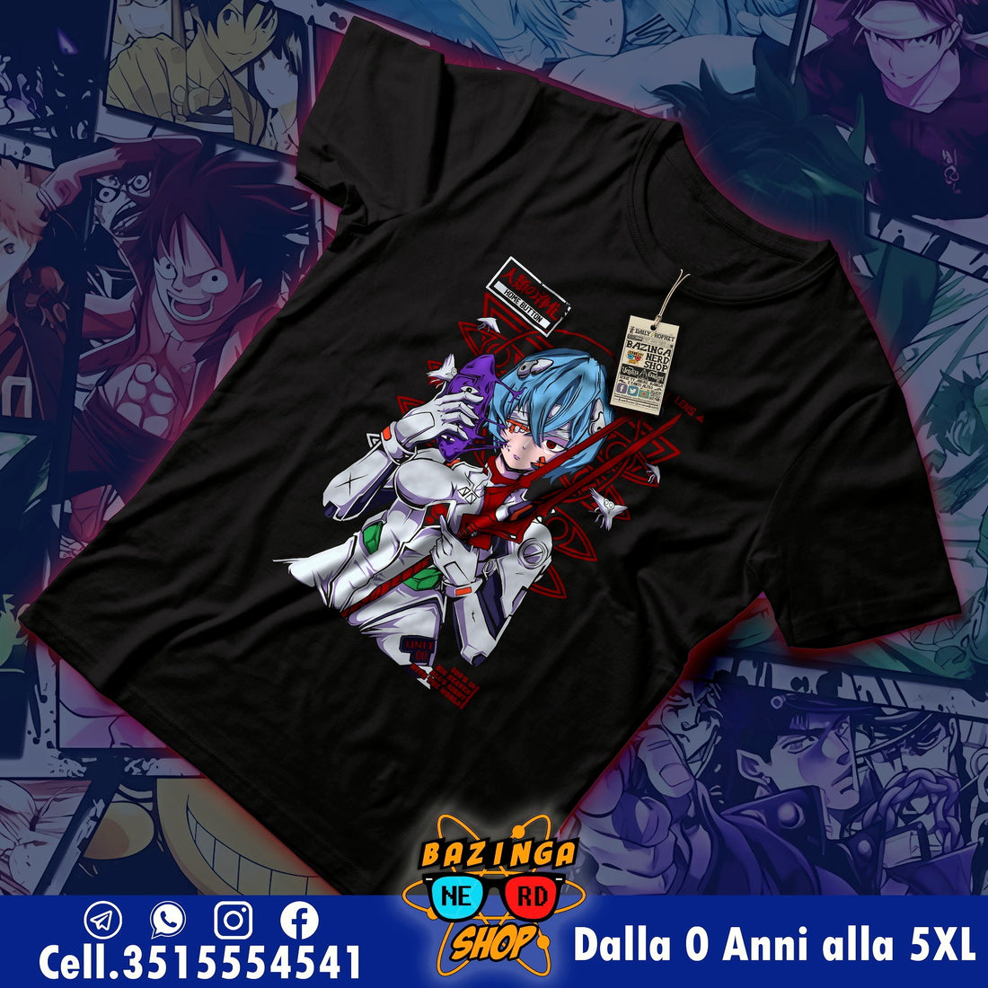 T-Shirt Evangelion Rei Ayanami Neon Genesis Evangelion