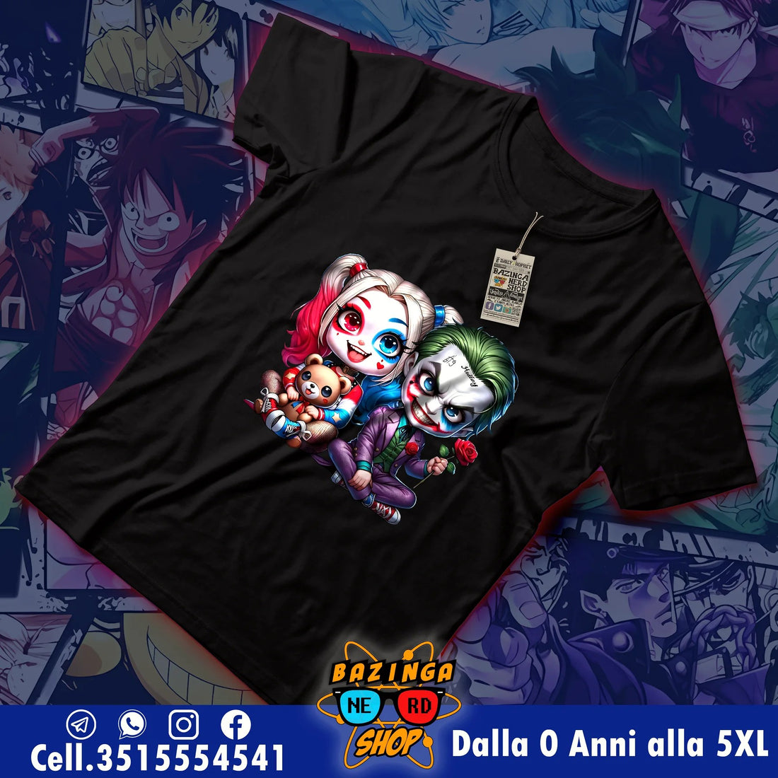 T-Shirt Harley e Joker Chibi