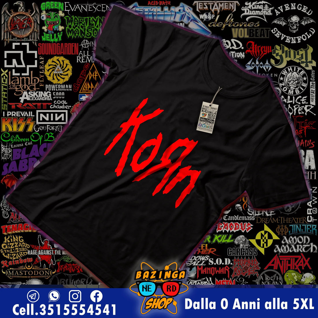 T-Shirt Korn Logo Rosso
