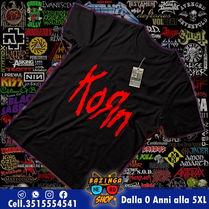 T-Shirt Korn Logo Rosso