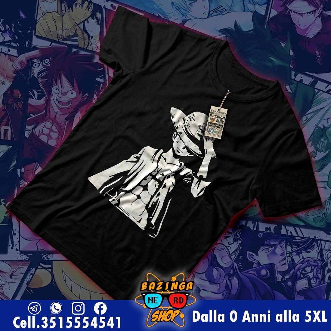 T-Shirt Luffy Cappello One Piece 2