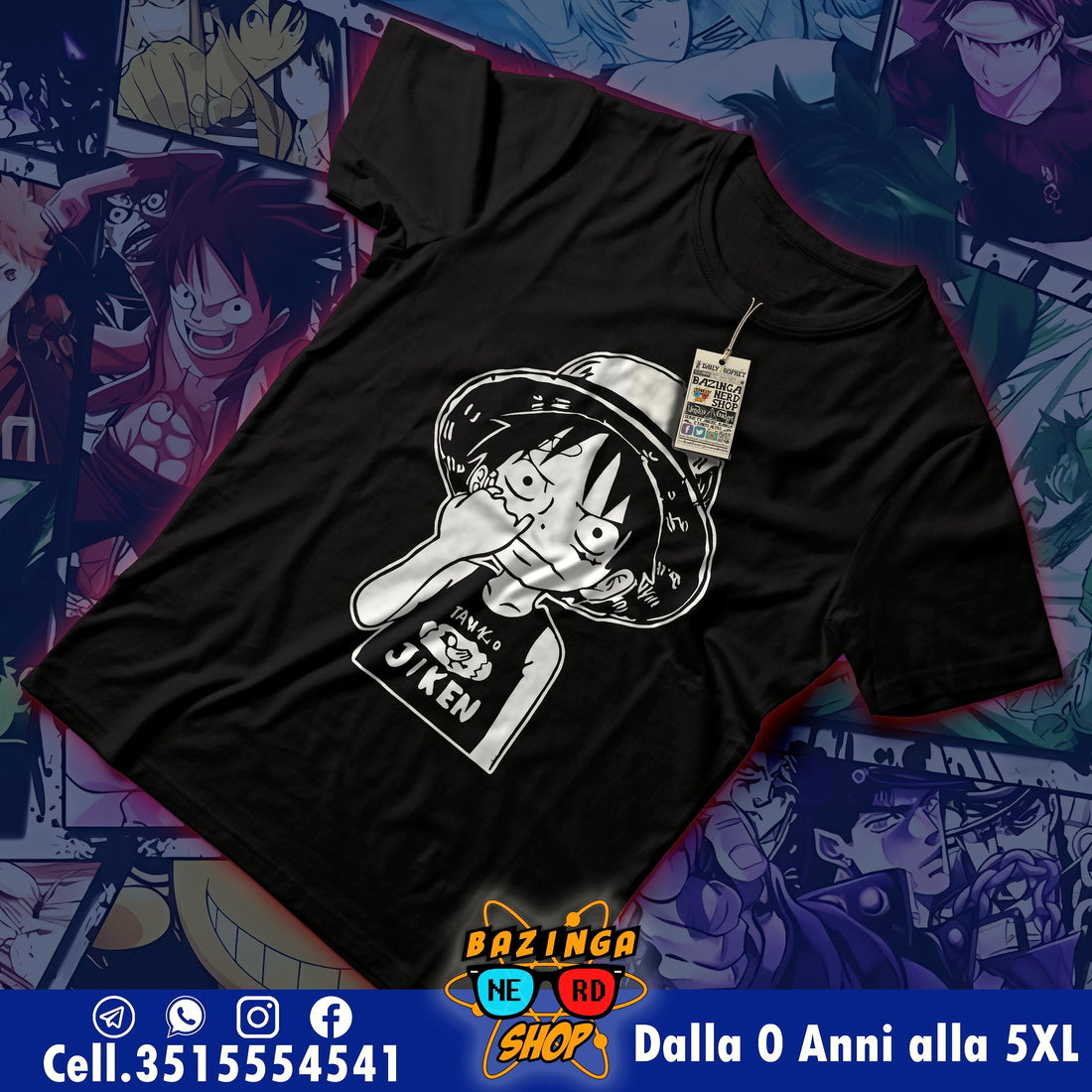 T-Shirt Luffy Dito Naso One Piece