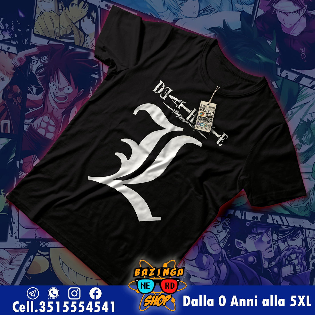 T-Shirt L Death Note Bianco Nero