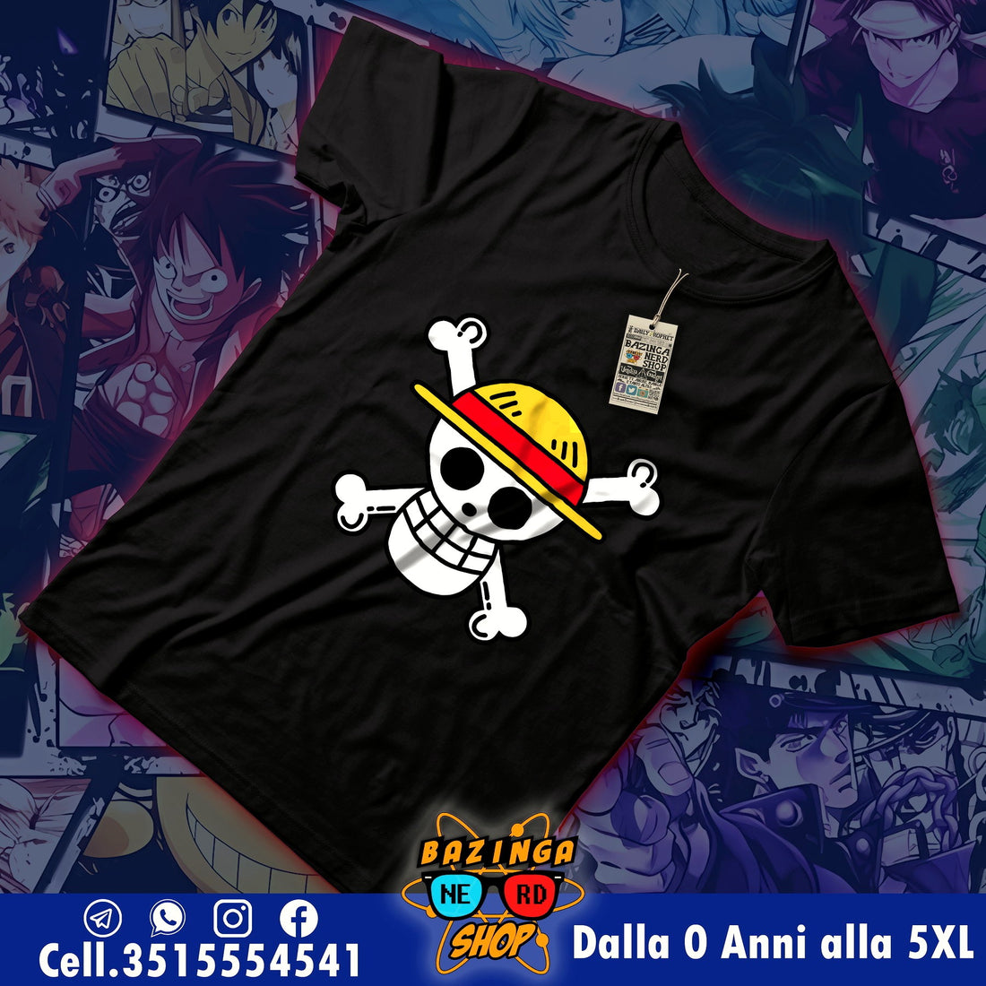 T-Shirt One Piece Teschio