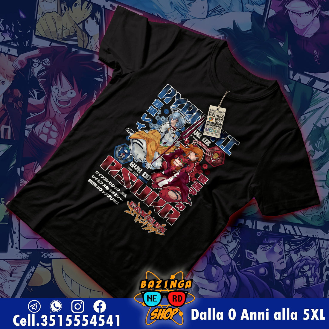T-Shirt Rei e Asuka Evangelion