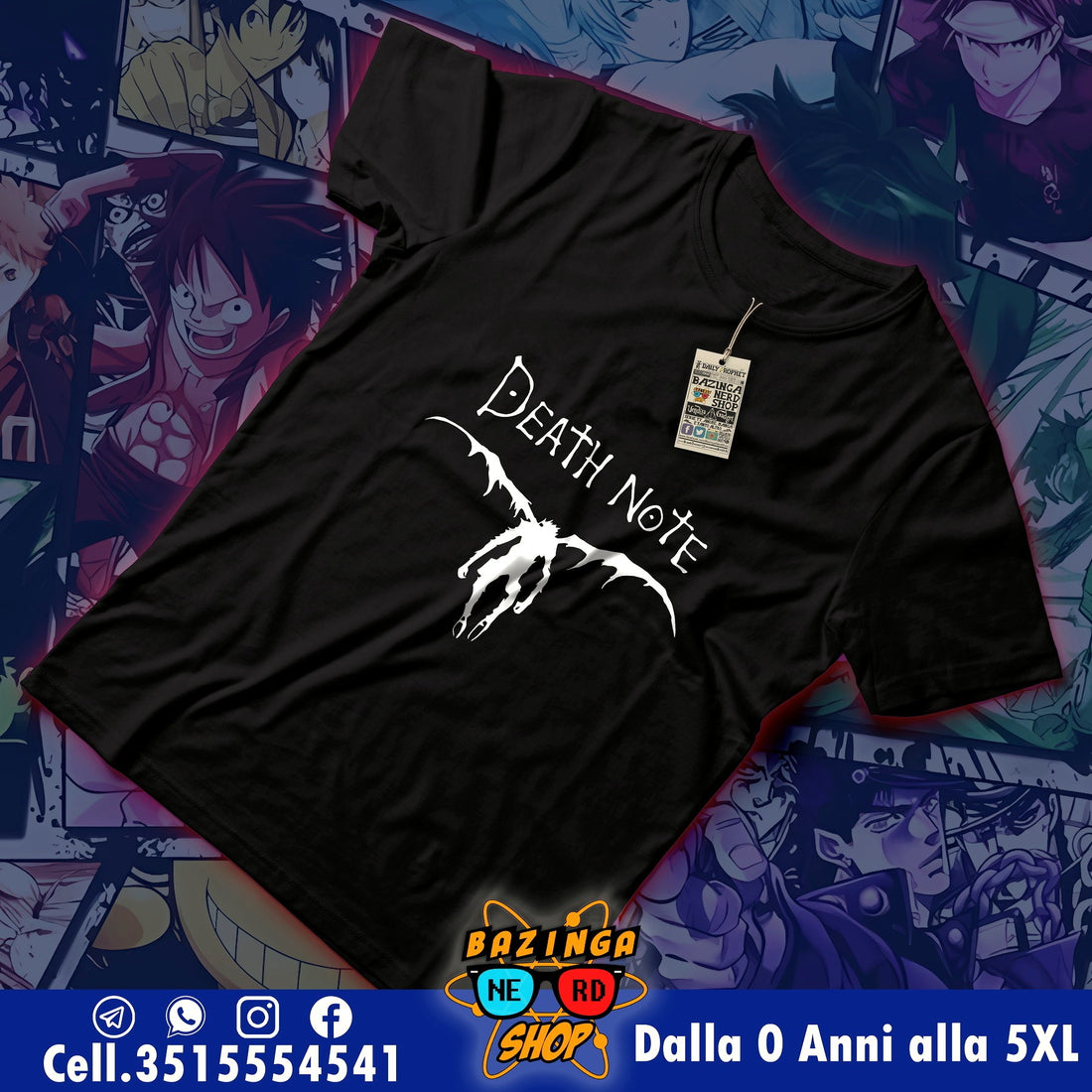 T-Shirt Ryuk Death Note Bianco Nero 2
