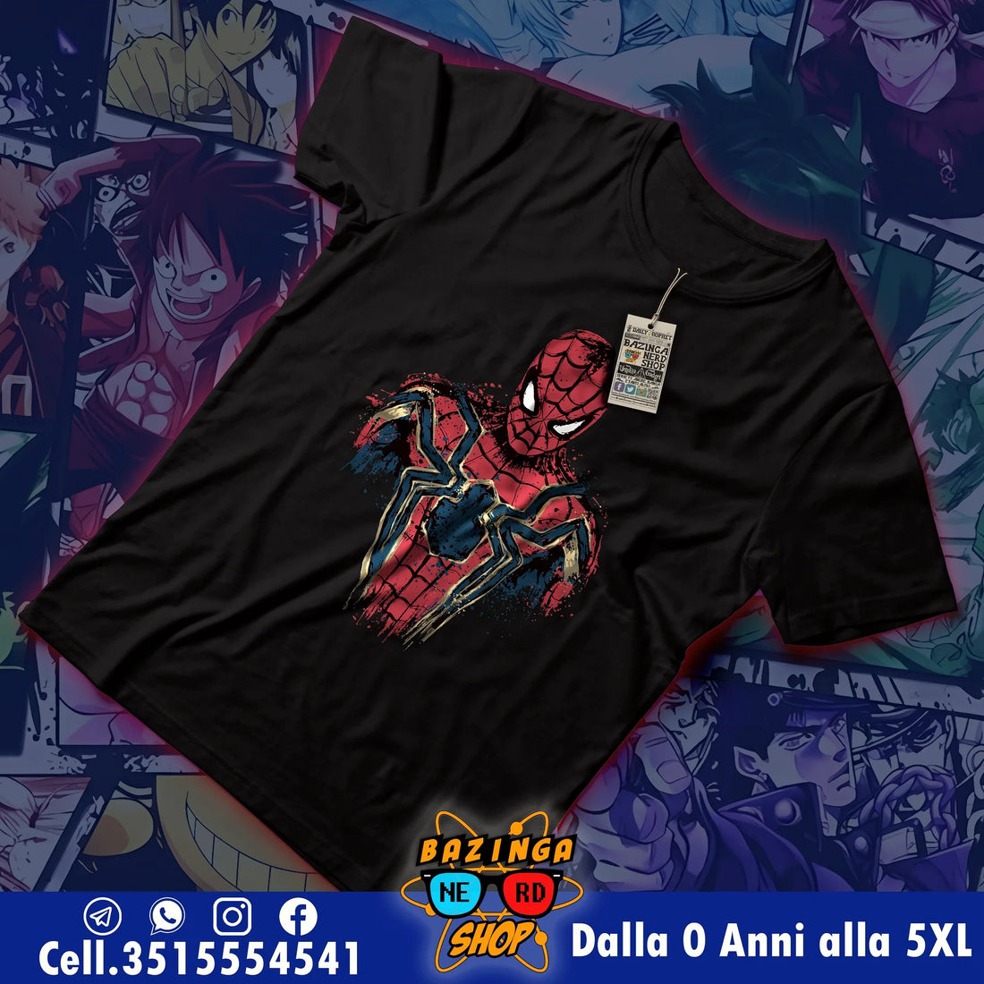 T-Shirt Spiderman Nero